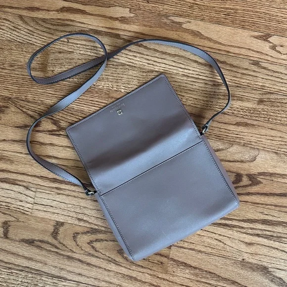 kate spade Gray Taupe Leather Crossbody Bag - Picture 4 of 5